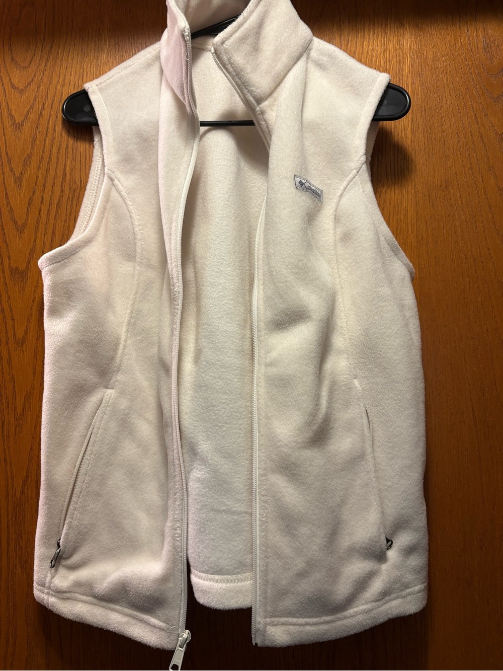 Columbia Cream Fleece Vest with Zip Pockets